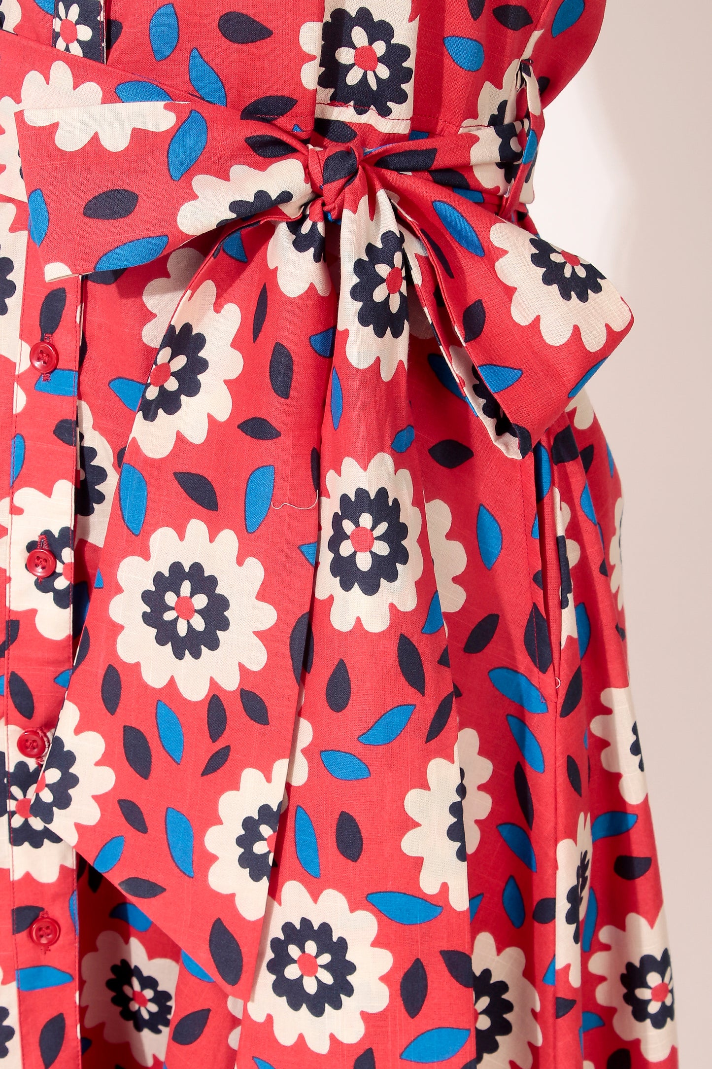 Floral Printed Button Down Shirt Dress