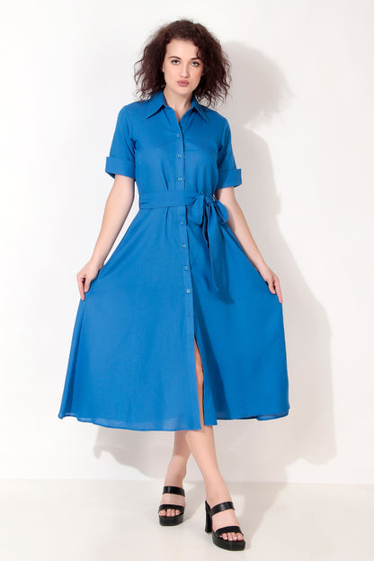 Blue Button Down Shirt Dress