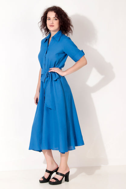 Blue Button Down Shirt Dress